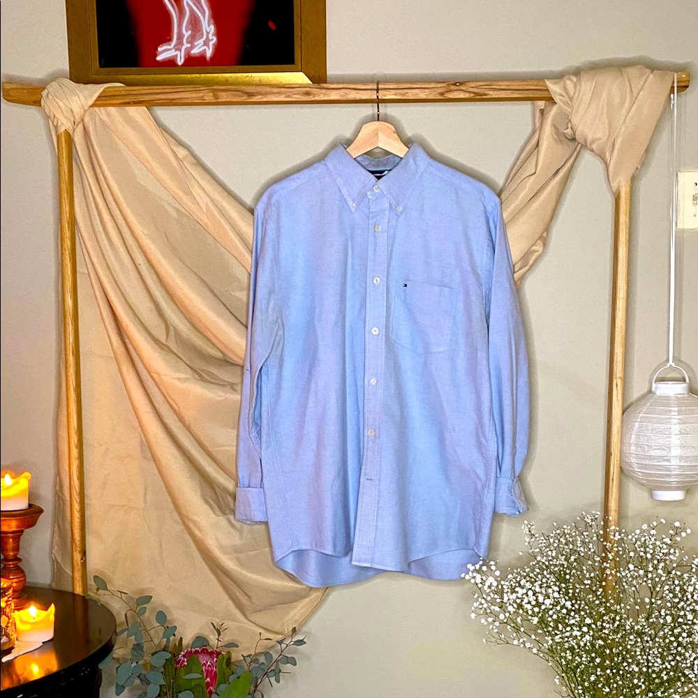 Men’s Blue Polo Button Down